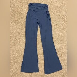 Aerie Blue Ribbed Flare Pants